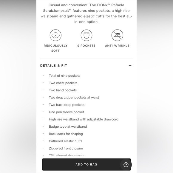 Figs Rafaela cargo jumpsuit, navy size small - Picture 2 of 3